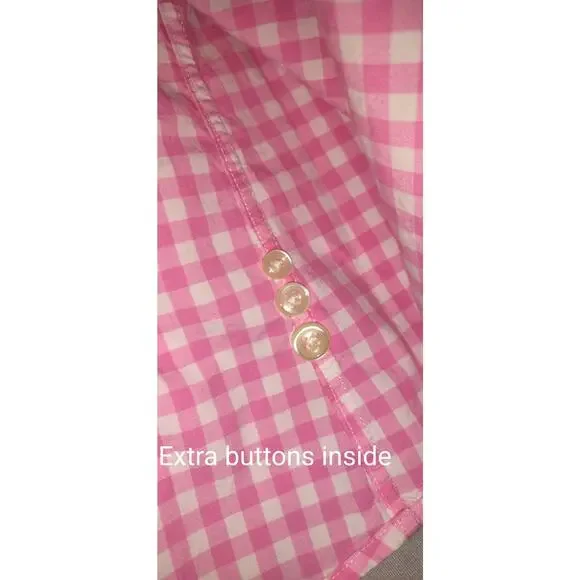 Ralph Lauren Gingham Shirt Mens XL Pink White Custom Cotton Resort Party Pony - Picture 9 of 16